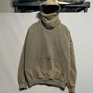 Ditch LA Ninja Hoodie Mens XL Brown Sun Faded High Neck Balaclava Pullover Mask